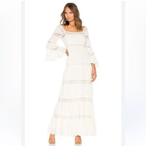 Mes Demoiselles Paris “Havilland” Ivory Lace Maxi Dress EU 38 S-M Boho Romantic